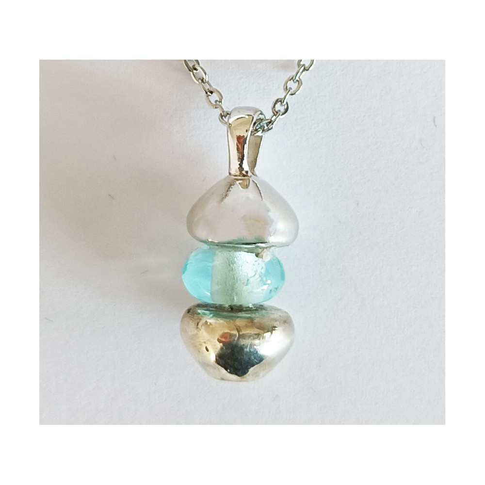 Colgante de latón con piedra azul para guardar cenizas funerarias Colgante de latón con piedra azul para guardar cenizas funerarias